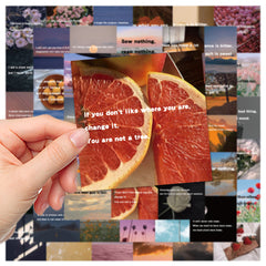 50 English Scenery Short Sentence Stickers DIY Waterproof Stickers
