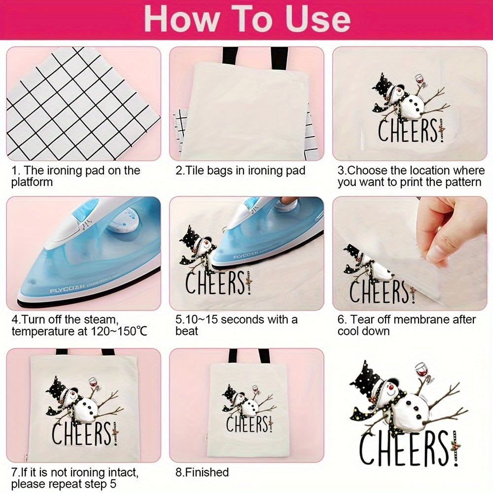 Christmas Snowman Iron On Decal Heat Transfer Stickers Women Girl DIY