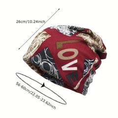 Stitching Print Beanie Hat Stacking Hat Outdoor Cycling Unisex