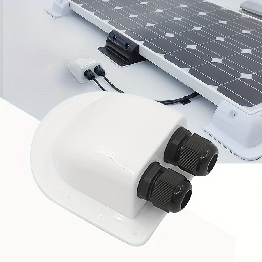 Waterproof Junction Box for RV Roof Solar Panel Wiring Double Hole