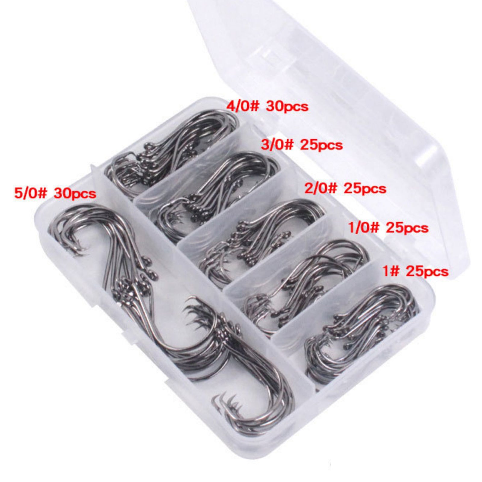 160pcs 2x Strong Circle Fishing Hooks Offset High Carbon Steel Octopus Hooks