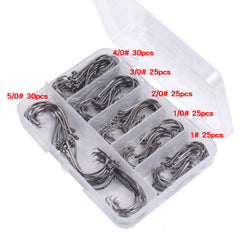 160pcs 2x Strong Circle Fishing Hooks Offset High Carbon Steel Octopus Hooks