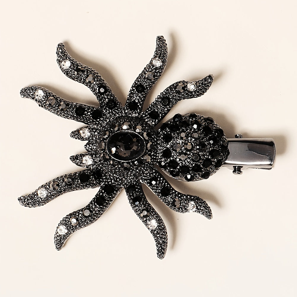 Gothic Spider Hair Clip Gem Hair Piece Barrette