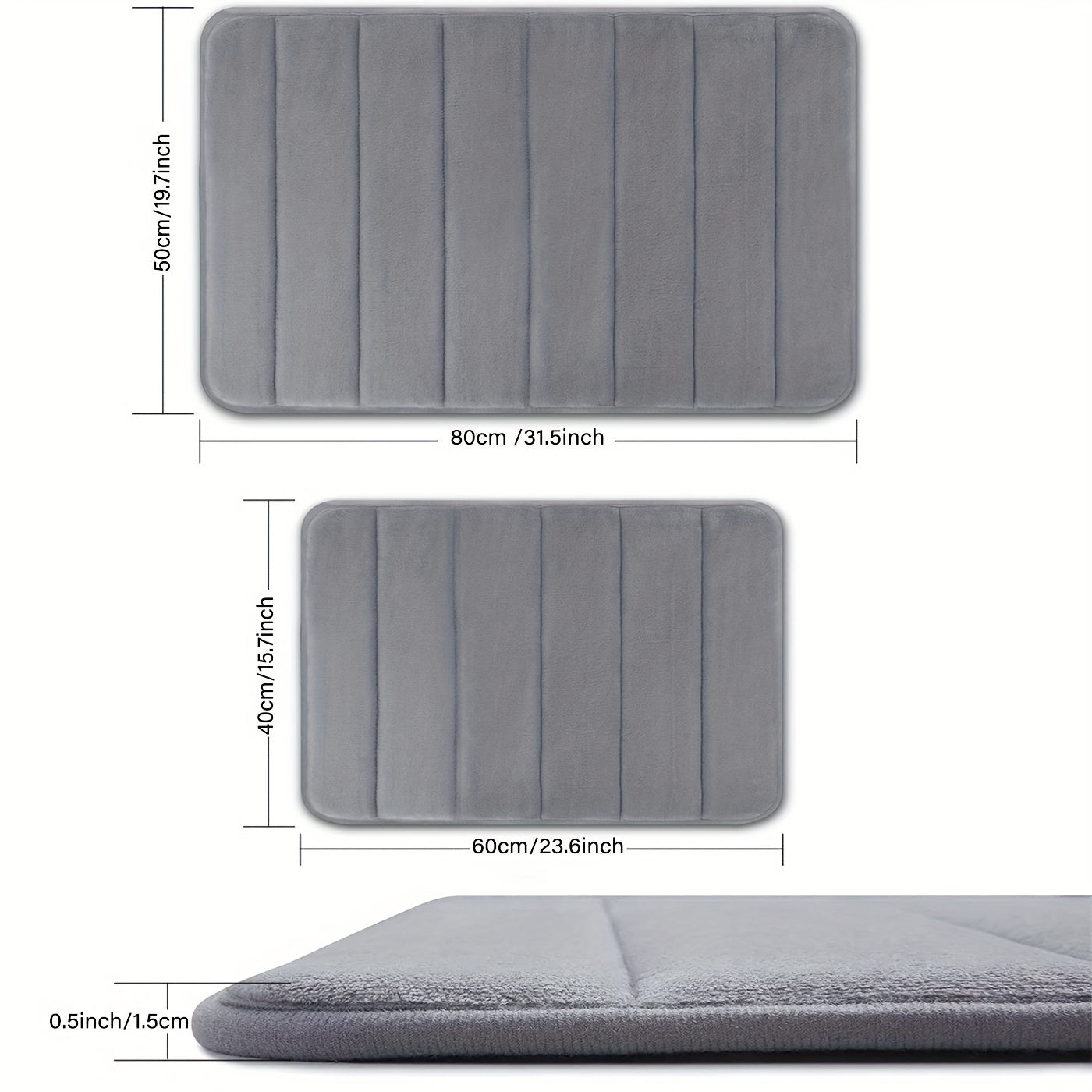 Thick Memory Foam Bath Rug Soft Non Slip Absorbent Bath Mat