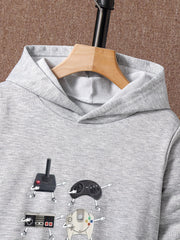 Game Controller Print 2pcs Boys Kids Hoodie & Sweatpants Set