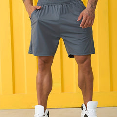 Men's Quick Dry Pleated Shorts with Zipper Pockets