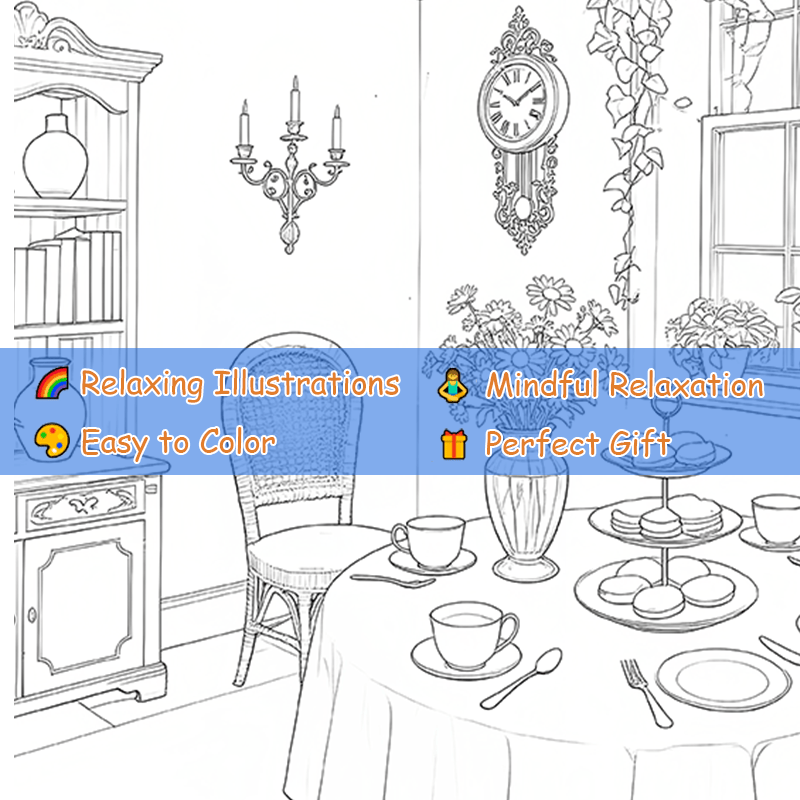 Cozy Corner Adult Coloring Book - 22 Thickened Pages - 20x20 cm - Deluxe Edition