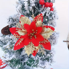 20pcs Red Flower Artificial Christmas Decoration Christmas Tree Flower
