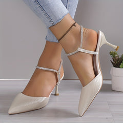 Rhinestone Stiletto Heel Sandals Point Toe Summer Glitter Dress Shoes
