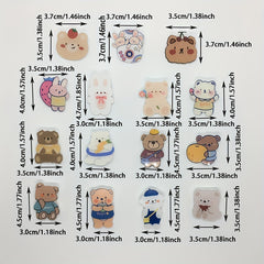 15 pcs Cartoon Bear Brooch for Kids Shirts Bags Hats Jackets