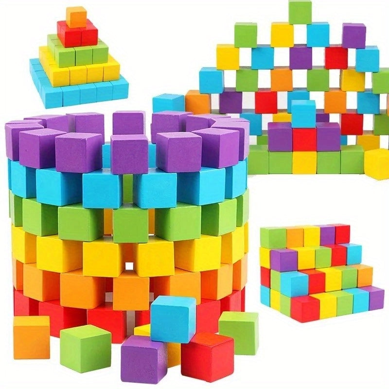 Colorful 3D Cube Puzzle Stacking Blocks DIY Toy Birthday Gift