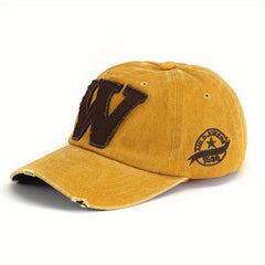 Duck Tongue Baseball Hat Washed Letter W Sun Visor Street Cap