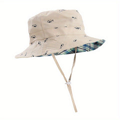 Cartoon Fisherman Hat Sun Protection Bucket Hat For Outdoor Traveling