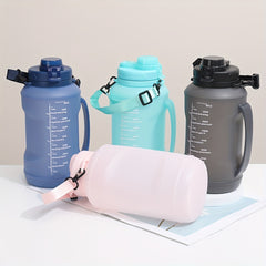 1pc 67.63oz 2000ml Silicone Foldable Water Bottle With Straw
