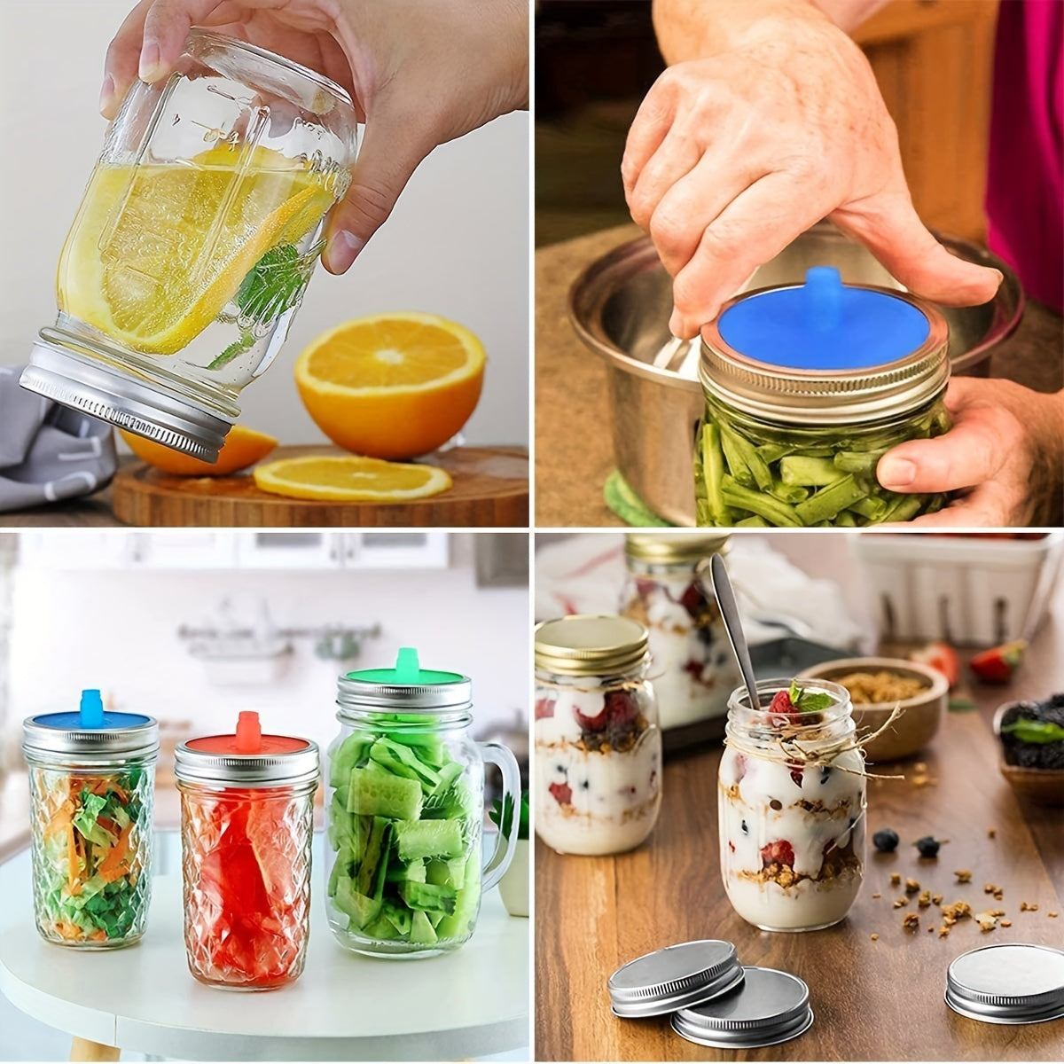 5pcs Fermenter Lid Airlock Wide Mouth Jar Cap Silicone Top Kitchen Gadgets