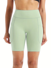Solid Fitness Yoga Shorts High Waist Quick Drying Pocket