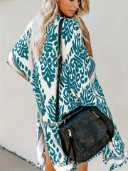 Pom Pom Decor Trim Cover Up Cardigan Batwing Sleeve Beach Cover Up