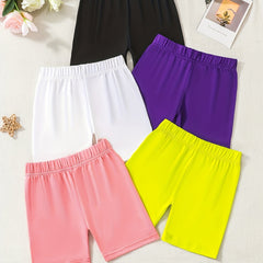 5pcs Safety Shorts For Girls Multicolor Elastic Waist Leggings