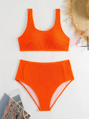 Ribbed Crop Tank Top & Panty Swimsuit Set