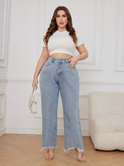 High Rise Loose Fit Straight Leg Jeans