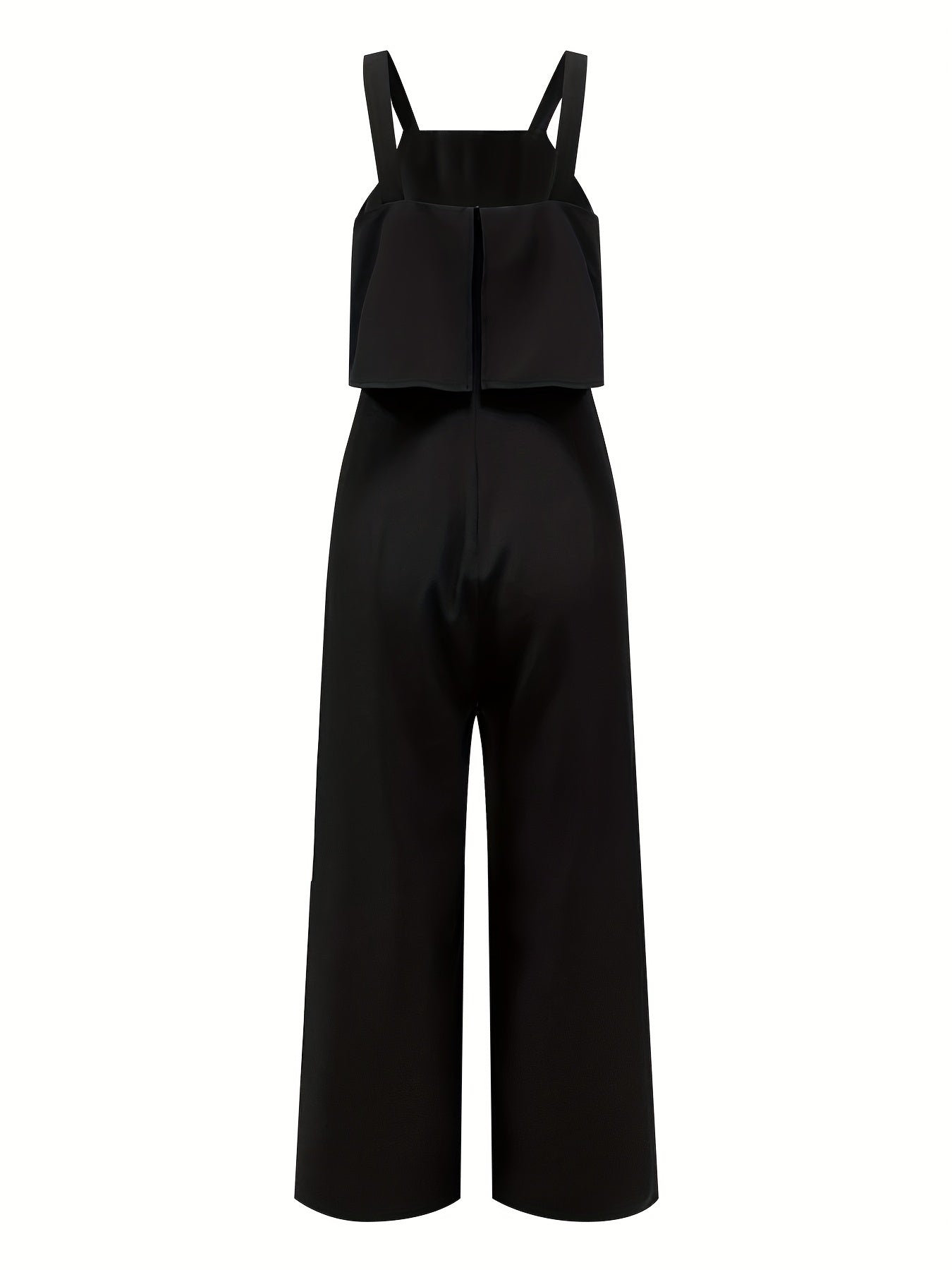 Tropical Print Wide Leg Jumpsuit Sleeveless
