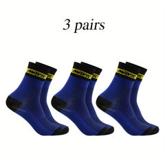 3 Pairs Men's Crew Sport Socks Sweat Absorbing Nylon Blend Comfy Breathable
