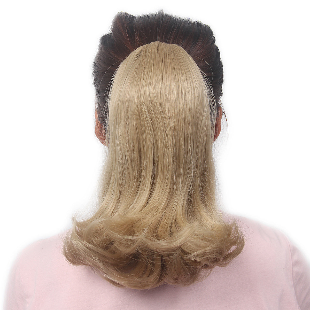 Blonde Curly Ponytail Extension Hairpiece Short Bun Extensions Accessories