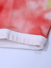 Tie Dye Print High Rise Shorts Women's Plus Slight Stretch Loose Fit