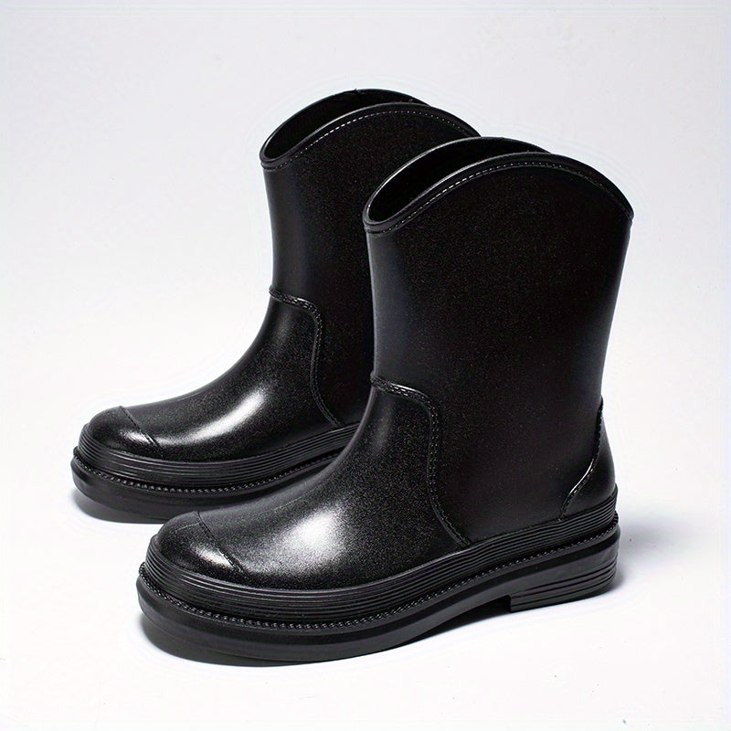 Women's Solid Rian Boots Comfortable Closed Toe Slip On Shoes