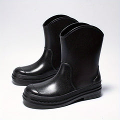 Women's Solid Rian Boots Comfortable Closed Toe Slip On Shoes