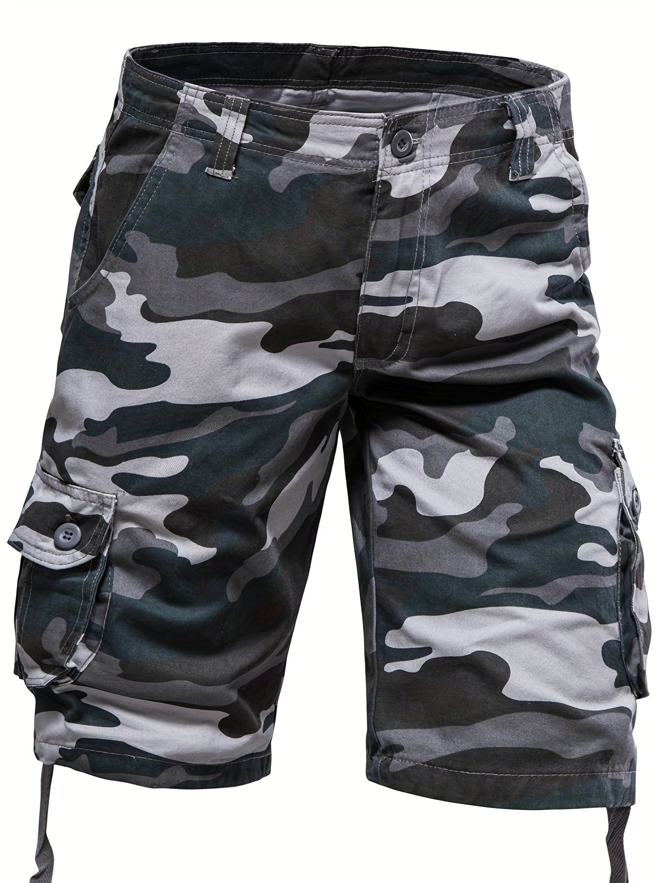 Men's Casual Camo Pattern Cargo Shorts With Pocket
