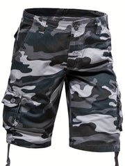 Men's Casual Camo Pattern Cargo Shorts With Pocket