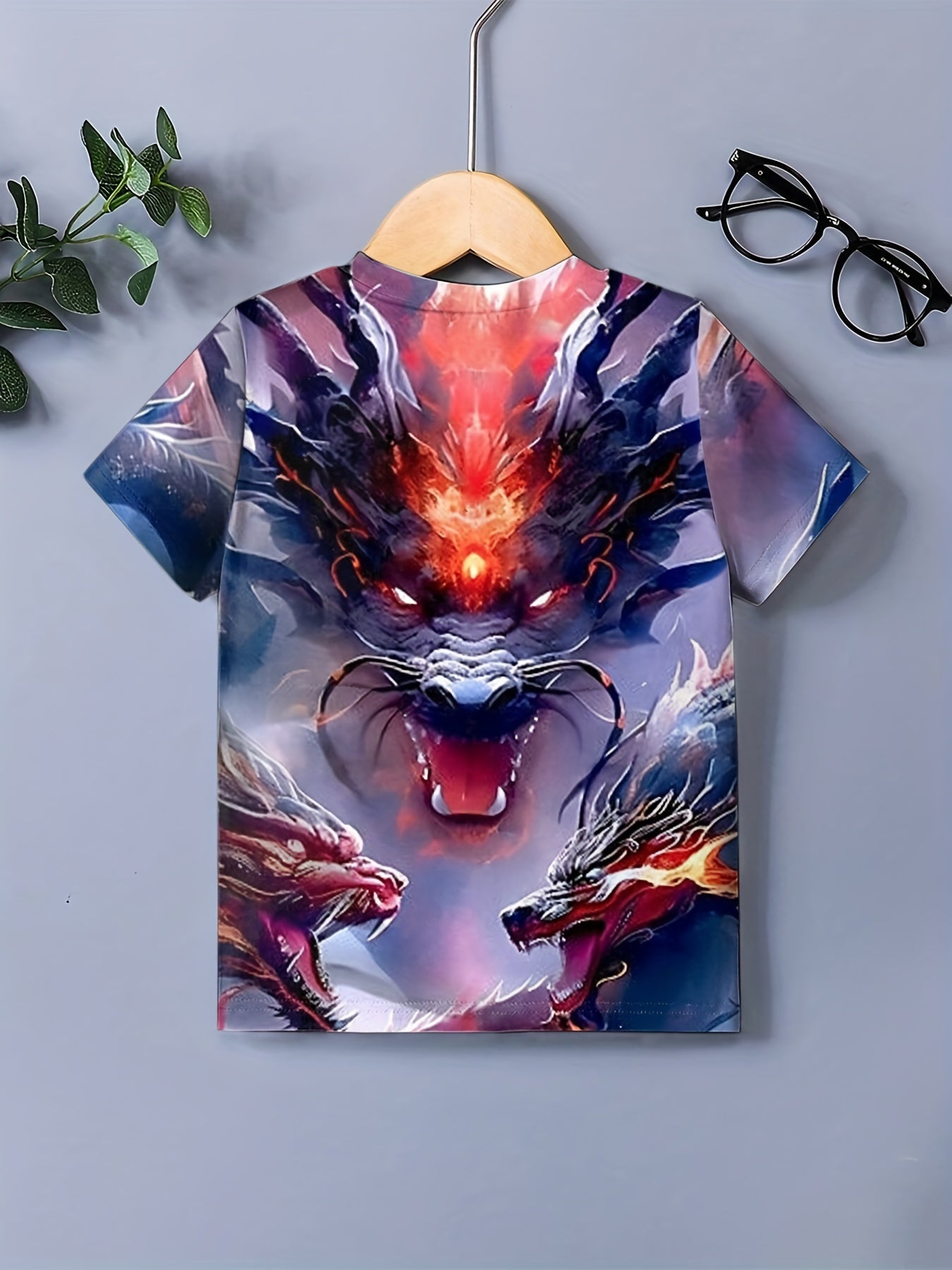 Boys' 3D Dragon Graphic T Shirt for Summer Outdoor Fun