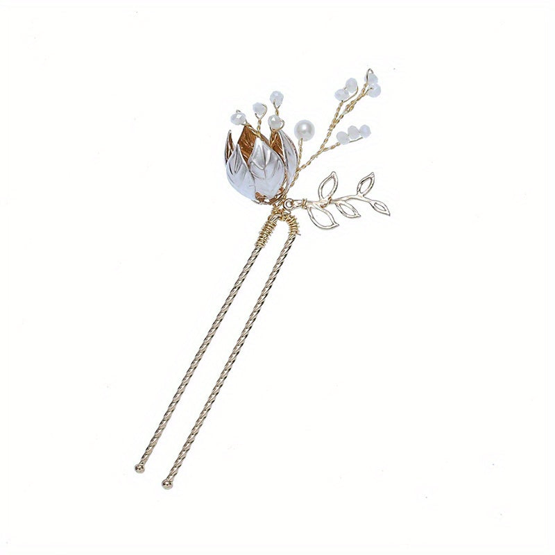Faux Pearl Flower Hairpin U-Shaped Hair Pin Bridal Wedding Accessories