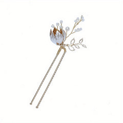 Faux Pearl Flower Hairpin U-Shaped Hair Pin Bridal Wedding Accessories
