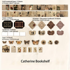 31 Sheets Retro Butterfly Scrapbooking Supplies Vintage Note Paper Card Envelope