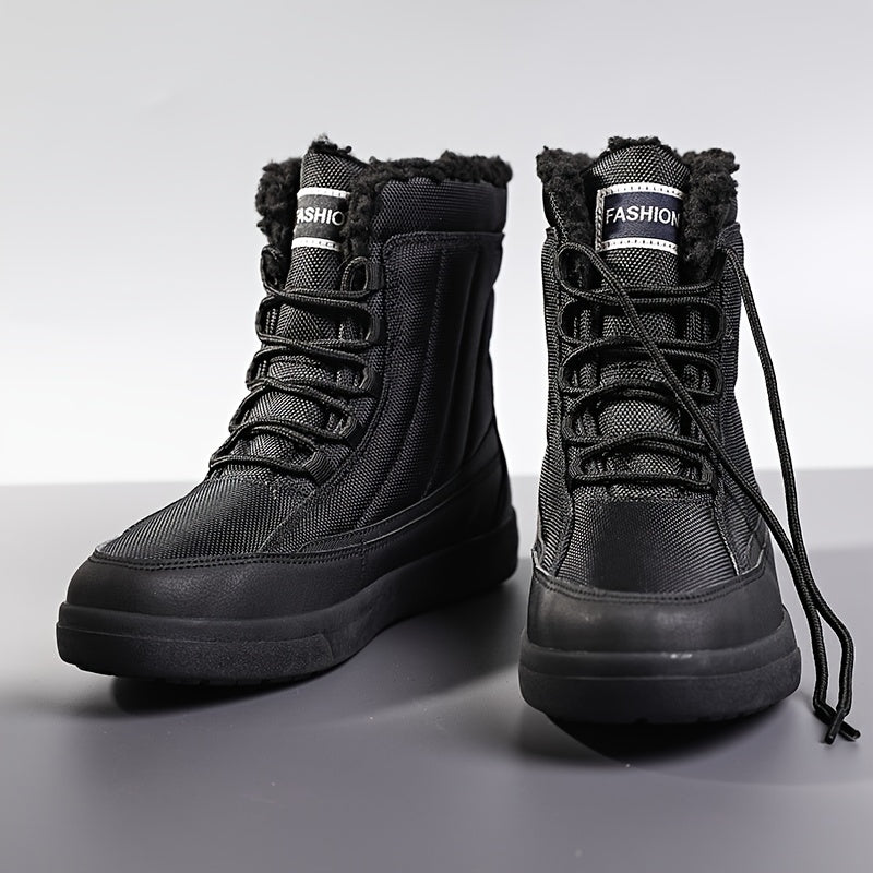 Men's Warm Fleece Thermal High Top Snow Boots