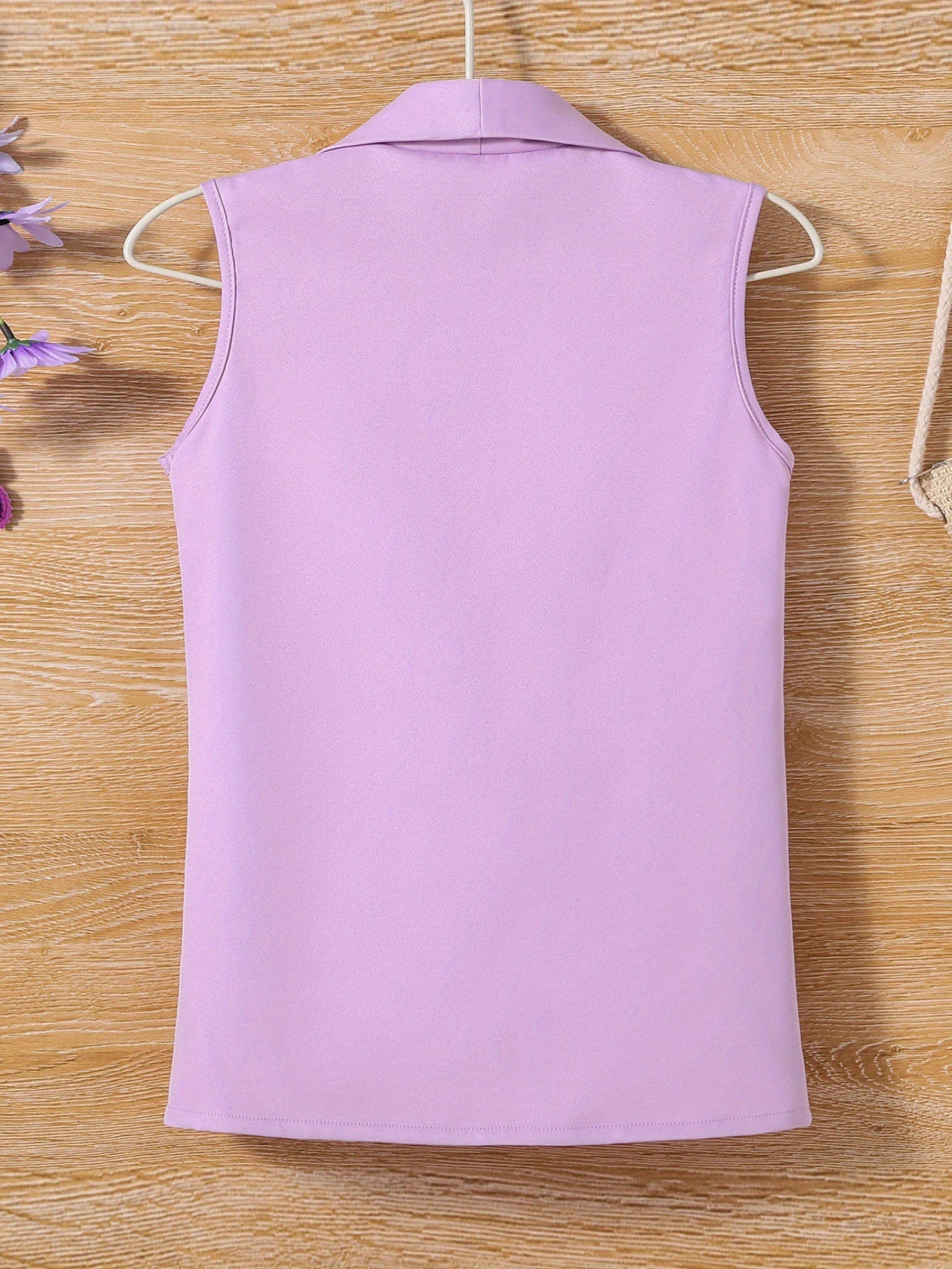 3pcs Toddler Girls Shawl Collar Vest & Shorts & Cami Top Set Summer Clothes