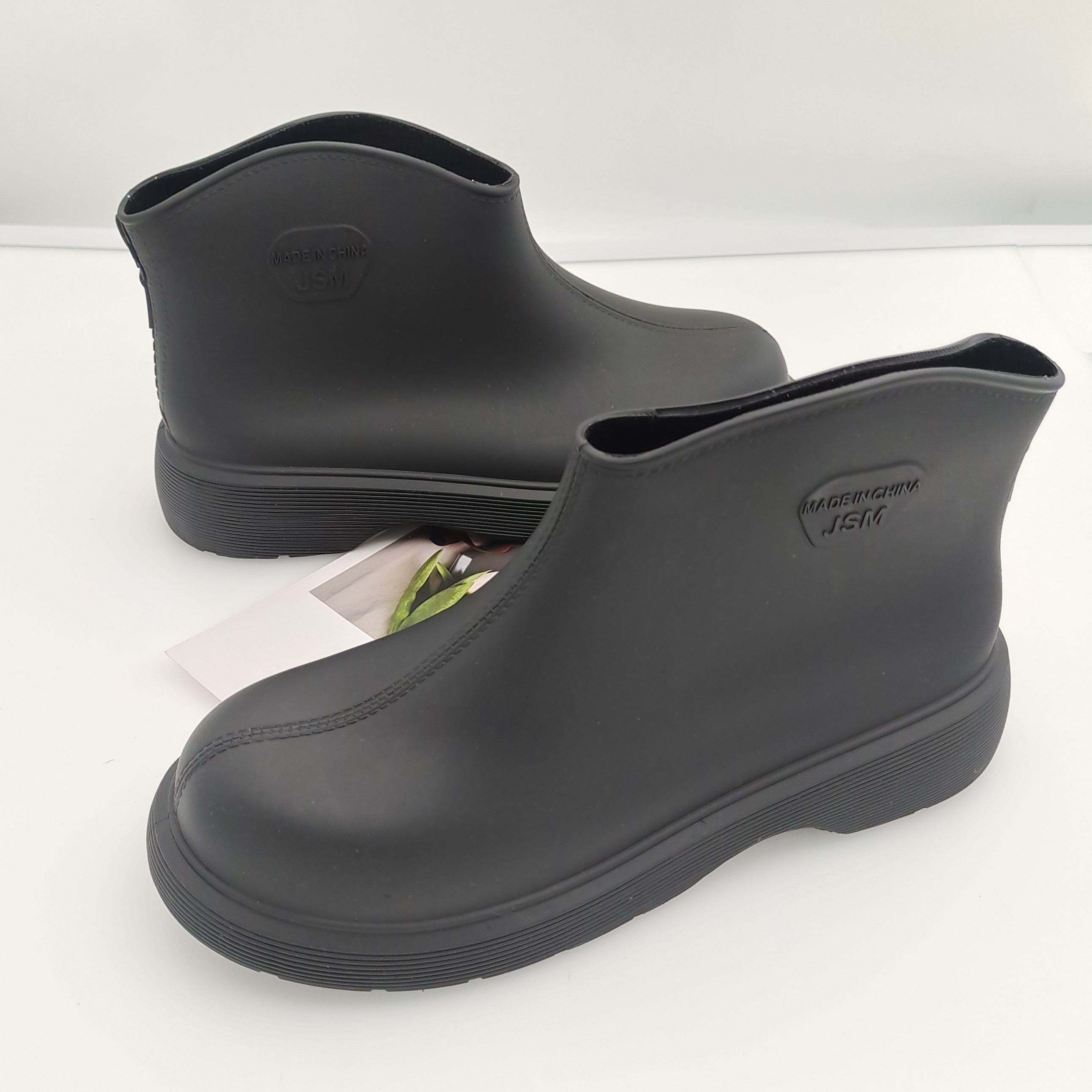 Women's Waterproof Ankle Rain Boots Slip On Water Shoes