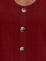 Eyelet Embroidered Button Tank Top Sleeveless Casual Summer Women's Clothing