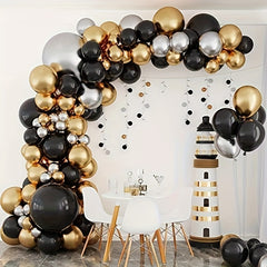 137Pcs Golden Balloons Garland Arch Kit Wedding Birthday Party Decor