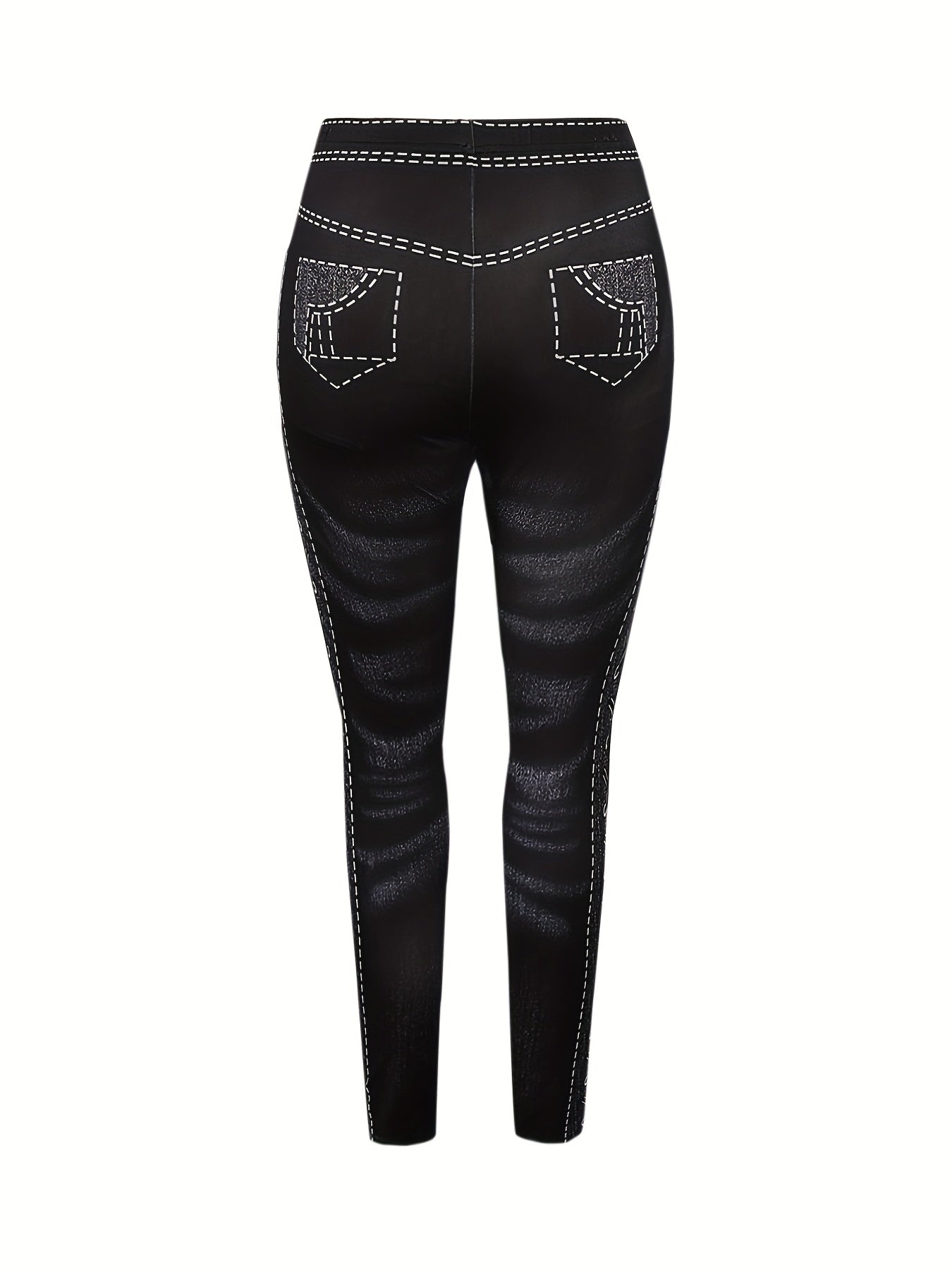 Denim Print High Stretch Fitness Leggings
