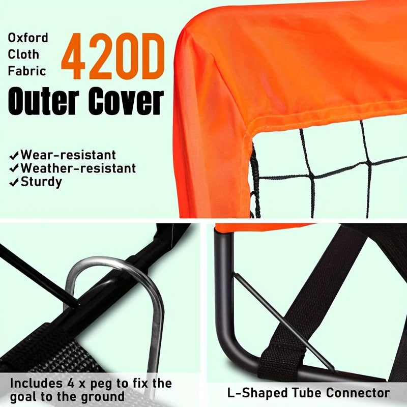 Portable Soccer Goal Training Net Frame Folding Football Game Goal