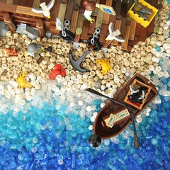 200pcs Transparent Building Blocks Set 1x1 Hole for Pixel Art & Car Lights