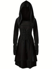 Long Sleeve Hooded Cosplay Dress Halloween Party Dress Women's Clothing