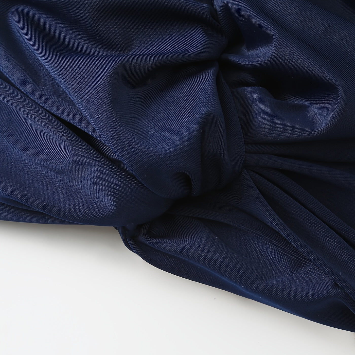Navy Ruched Swimming Cap for Women