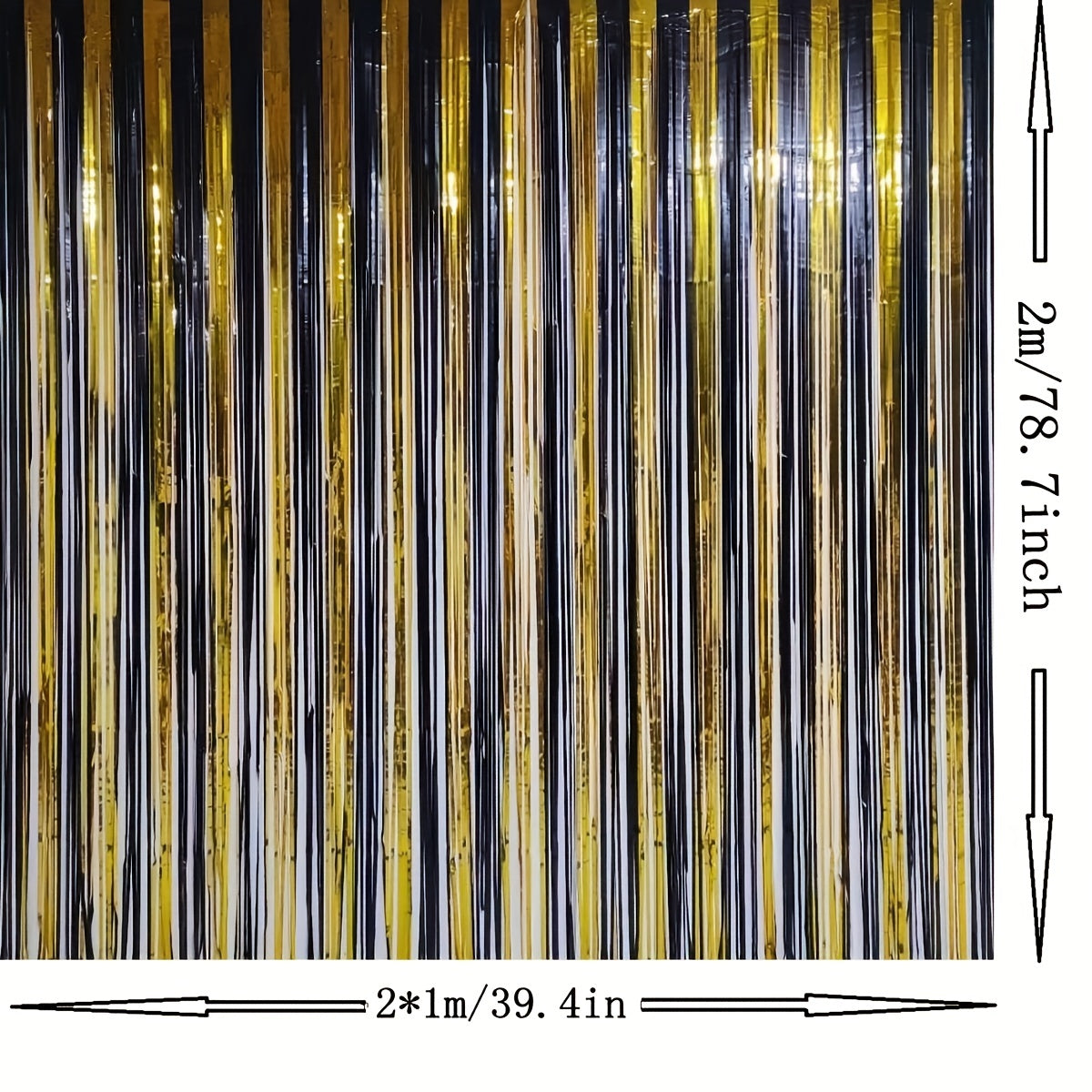 2M 18 Stripes Golden Foil Curtain Party Decor