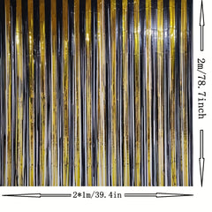 2M 18 Stripes Golden Foil Curtain Party Decor