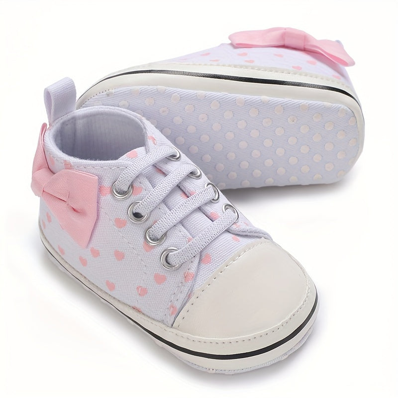 Bowknot Comfortable Sneakers For Baby Girls Lightweight Non Slip Shoes