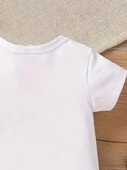 Summer Cotton Romper Funny Letter Graphic Baby Boys & Girls Jumpsuit